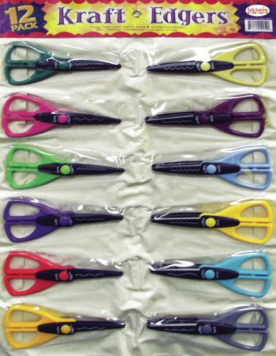 Ecr4kids 12 peace kraftedger classpack scissor in vinyl pouch set of 6 for sale