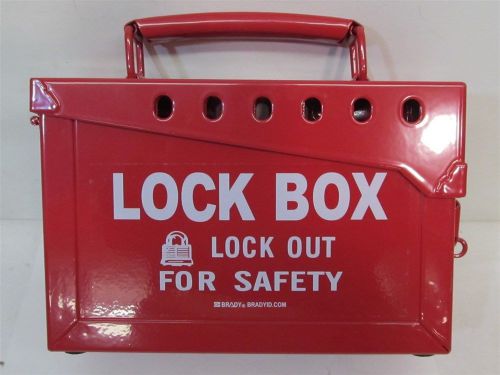 Brady Y434808, 13 Lock Portable Metal Lock Box - Red