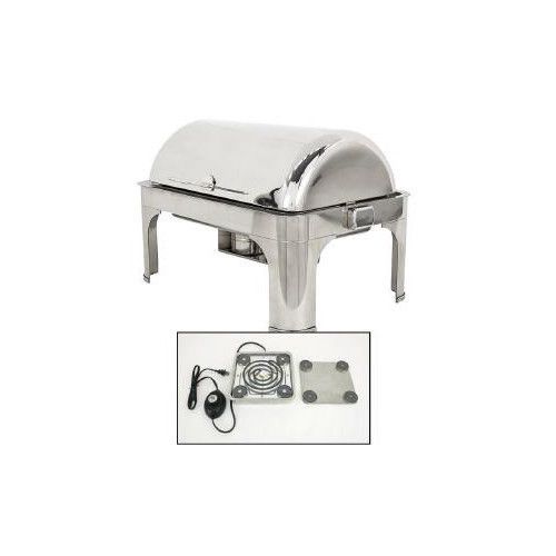 Classic empire style rectangle chafing dish with magnetic electric heater for sale