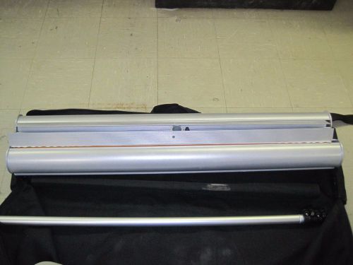 Mercury DUAL SIDED Retractable Banner Stand 36&#034; - 96&#034; H x 36&#034; W x 10&#034; D  Silver