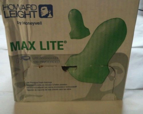 HOWARD LEIGHT MAX LITE EAR PLUGS (SPECIAL 100 PAIR BOX HEARING PROTECTION PLUGS)