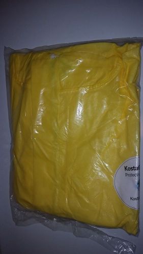 Kosta kg5417 yellow coverall chemical hazmat suit no hood xl-4xl ships free for sale