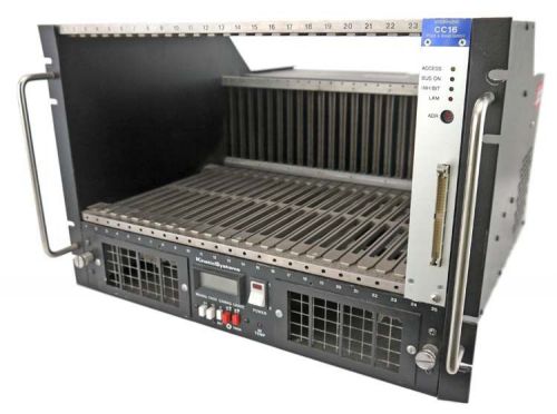Kinetic systems 1502-200 25-station 525w camac crate chassis w/cc16 controller for sale