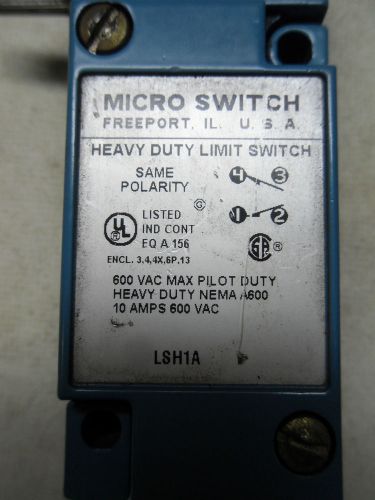 (X5-10) 1 NEW MICRO SWITCH LSH1A LIMIT SWITCH