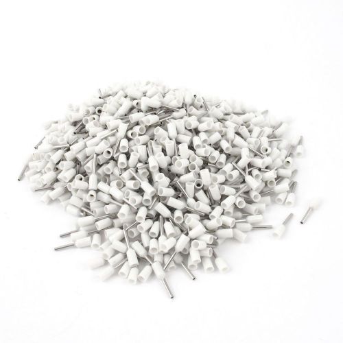 1000pcs white wire crimp insulated ferrule pin cord end terminal awg22 for sale