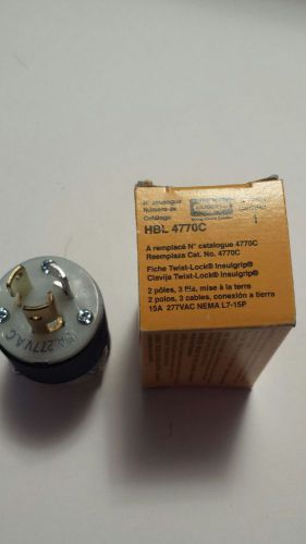 Hubbell HBL4770c -- Twist-Lock Male Plug 2P3W 15A 277V NIB