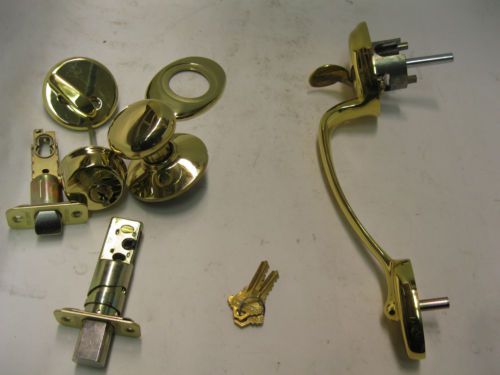 Schlage F-Series Plymouth Single Cylinder Exterior Handleset Polished Brass