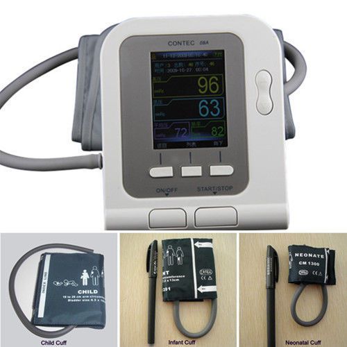 CE Fully-auto arm Blood Pressure Monitor w/Adult+Child+Pediatric+Neonatal Cuffs