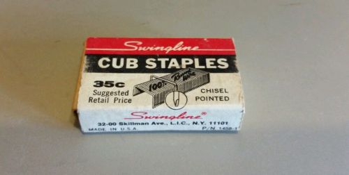 Vintage Swingline chisel pointed cub staples 35c box
