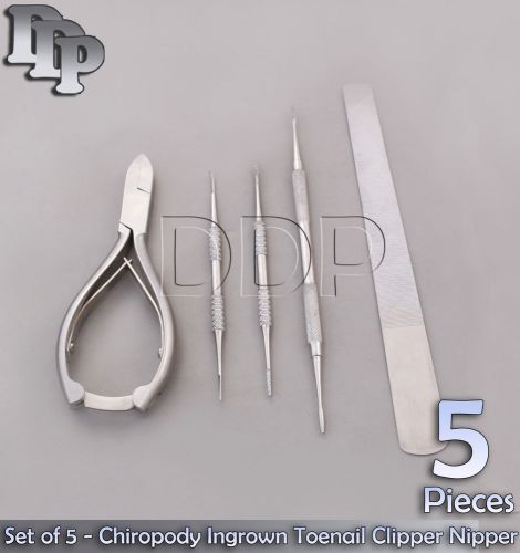 Set of 5 - Chiropody Ingrown Toenail Clipper Nipper Podiatry Podiatrist Kit