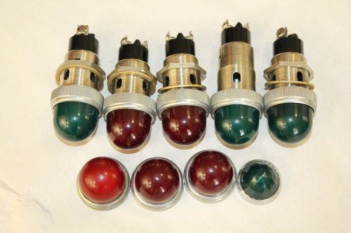 Dial co NY RED GREEN JEWEL Glass Lens Dash Panel Indicator Light 75W 125V LOT