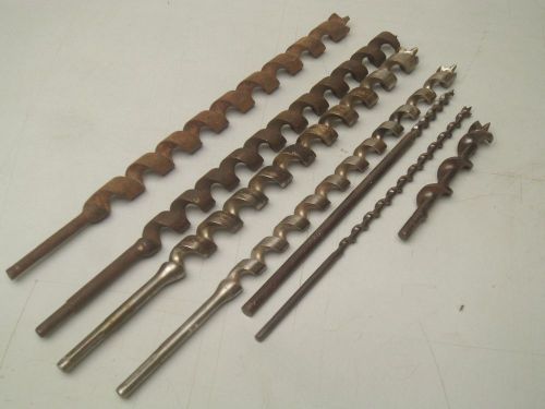 DRILL BITS AUGER STYLE 3/8 TO 15/16 DIAMETER 6&#034; TO 7&#034; LONG QTY 7 #58220