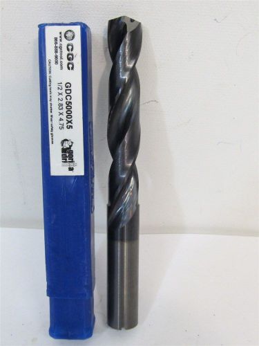 CGC Cutting Tools GDC5000x5, 1/2&#034;, Coolant Fed Solid Carbide Drill Bit - Regrind