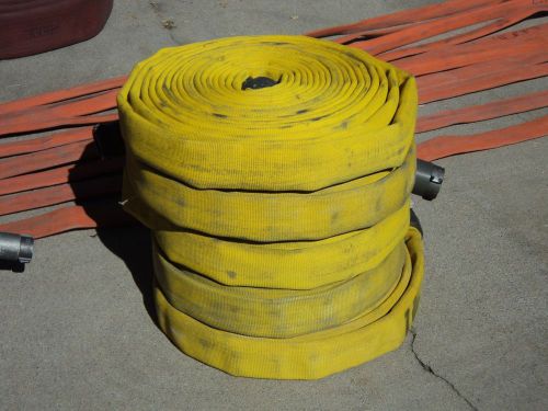 Fire hose 50 ft. rolls - 1.5” nh double jacket &#034;dura built&#034; yellow tested good for sale