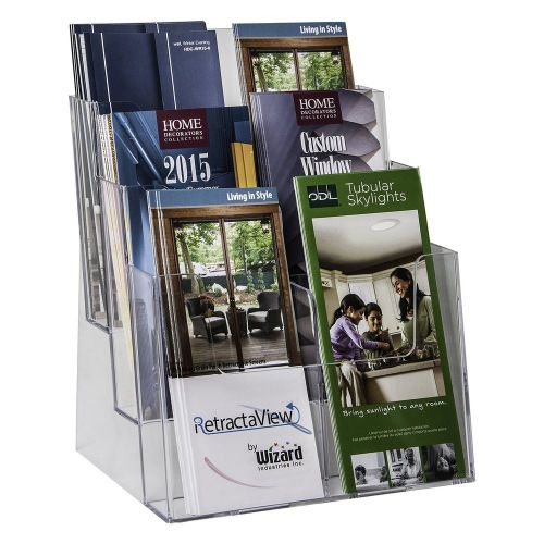 Clear-Ad - LHF-S83 - Acrylic 3 Tier Brochure Holder Organizer - Table Top or ...