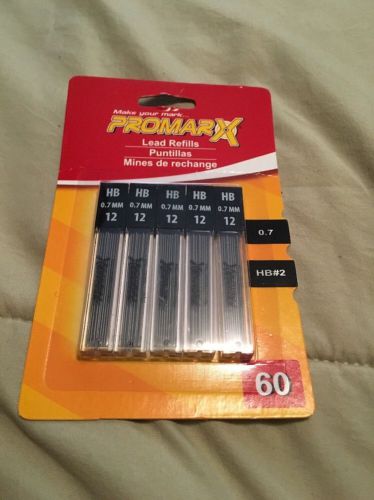 1 Pack of 60 - Promarx Mechanical Pencil Lead Refills 0.7mm HB #2