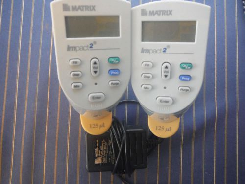 Matrix Impact 2 125 uL 8-Channel w/ Charger Lot of 2 w/ 4 NEW BATTERIES!