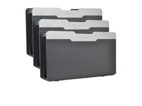 NEW - Fellowes Desk Additions 75260 3-in-1 Versatile File Stack (Gray) - Canada