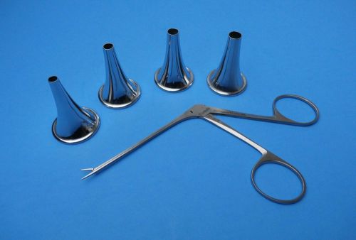 Hartman Ear Speculum &amp; Micro Ear Alligator (Set of 5) Surgical ENT Instruments,