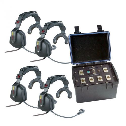 Eartec tcs-4000 (4) person wired intercom system w/ultra single headsets for sale