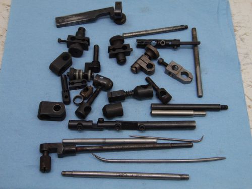 LOT OF DIAL INDICATOR CLAMPS HOLDERS rods etc