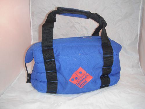 Domino&#039;s Pizza logo Wingstreet Blue Insulated Carry Bag Velcro Handle Pocket 316