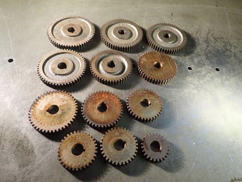 12 Pc Lot 9&#034; South Bend Lathe Change Gears 5/8&#034; Keyed Bore 3/8&#034; Thick