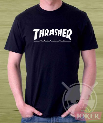 New !!! Thrasher Magazine Clothing Logo Men&#039;s Black T Shirt Size S to 3XL