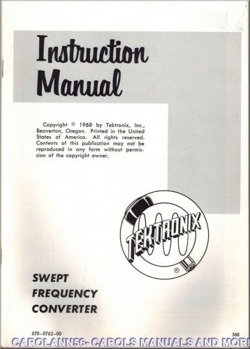 TEKTRONIX Manual SWEPT FREQUENCY CONVERTER 1968