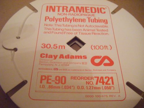 Intramedic Non-Radiopaque Polyethylene Tubing PE-90 100ft roll