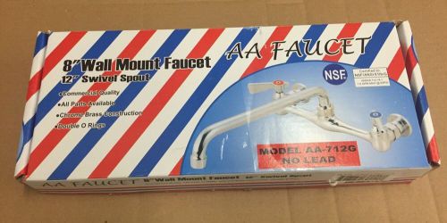 8&#034; Wall Mount Commercial Faucet w/ 12&#034; Spout, Lead Free AA-706G