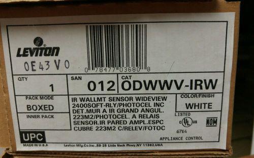 LEVITON ODWWV-IRW IR WALL MT SENSOR WIDEVIEW 2400 SQ FR WHITE
