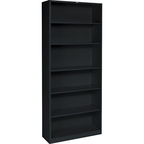6-shelf bookcase 34-1/2&#034;w black home business office c633102 for sale