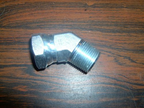 Lot of (4) 3/4&#034; X 3/4&#034; Male Pipe to Female pipe hydraulic adaptor 45 degree