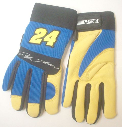 (6) Jeff Gordon NASCAR Deerskin Leather Work and Driving Gloves - Small Size