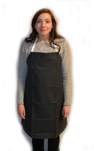 Eisco labs black rubber coated cloth bib apron large (27&#034;w x 42&#034;l) for sale