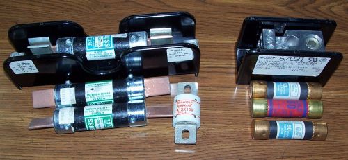 A lot fuses: gould 21001 fuse holder, buss 10,000 amp fuses, and more fuses - ! for sale