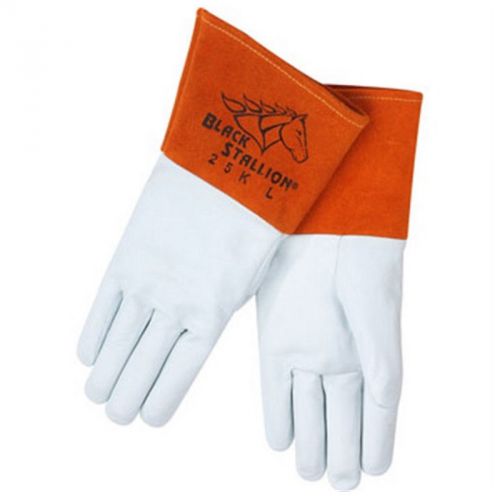 Revco Black Stallion 25K Long Cuff Prem.Grain Kidskin TIG Welding Gloves, Medium
