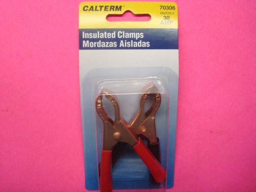 Calterm insulated rubber handle battery charging clamps alligator clips 30-amp for sale
