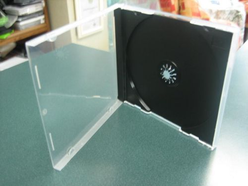 100 NEW 10.4MM SINGLE POLY CD DVD CASES W/BLACK TRAY ASSEMBLED BL1400