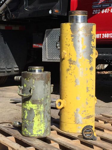 2x hydraulic piston ram lot 200 ton enerpac &amp; 100 t simplex jack house cylinder for sale