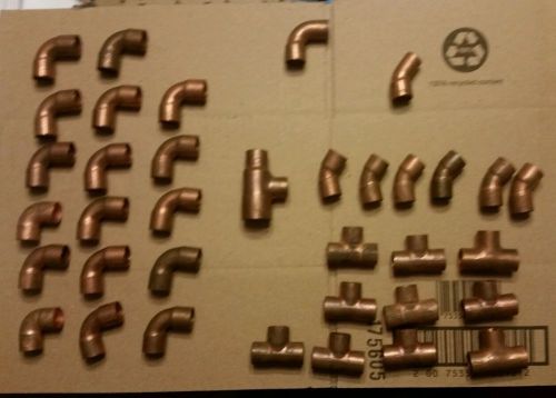 36 pieces 1/2&#034; copper fittings for sale