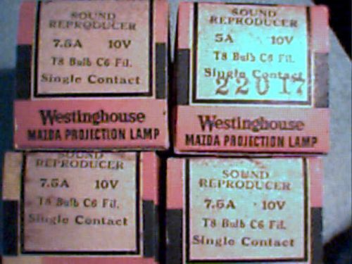Mazda Westinghouse Sound Lamp 3ea 5A 10V + 1ea 7.5A 10V T8 C6 fil NOS