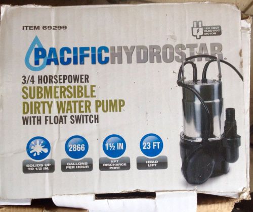 Submersible 3/4hp Water Pump. Pumps clean or dirty water, Pacifichydrostar