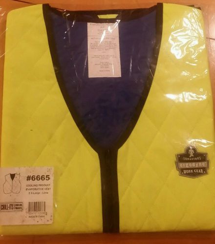 Ergodyne chill-its 6665 evaporative cooling vest evaporative lime size 2 xl new! for sale