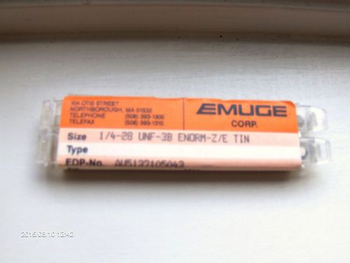 2  EMUGE  TAPS   1/4 - 28 UNF -3B  ENORM -Z / E   TIN     CONDITION NEW
