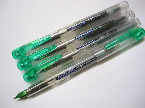 10 PCS Platinum Preppy Stainless 0.3mm Fine Fountain Pen,Green (Japan)