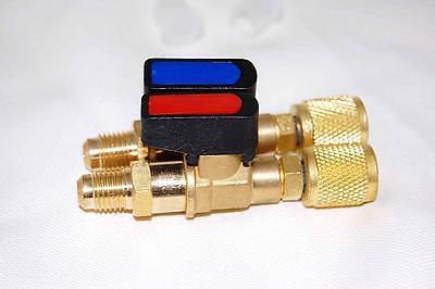 Pair r410a manifold-port flow control adapters+hand valve 1/4&#034;x5/16ffl hvac tool for sale
