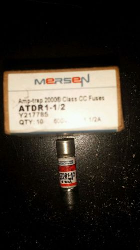 New in box lot of 10 mersen ferraz shawmut atqr 1-1/2 fuses new for sale