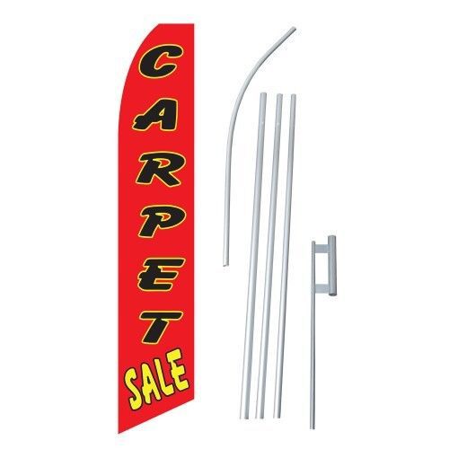 Carpet Sale Flag Swooper Feather Sign Red Banner 15ft Kit made in USA